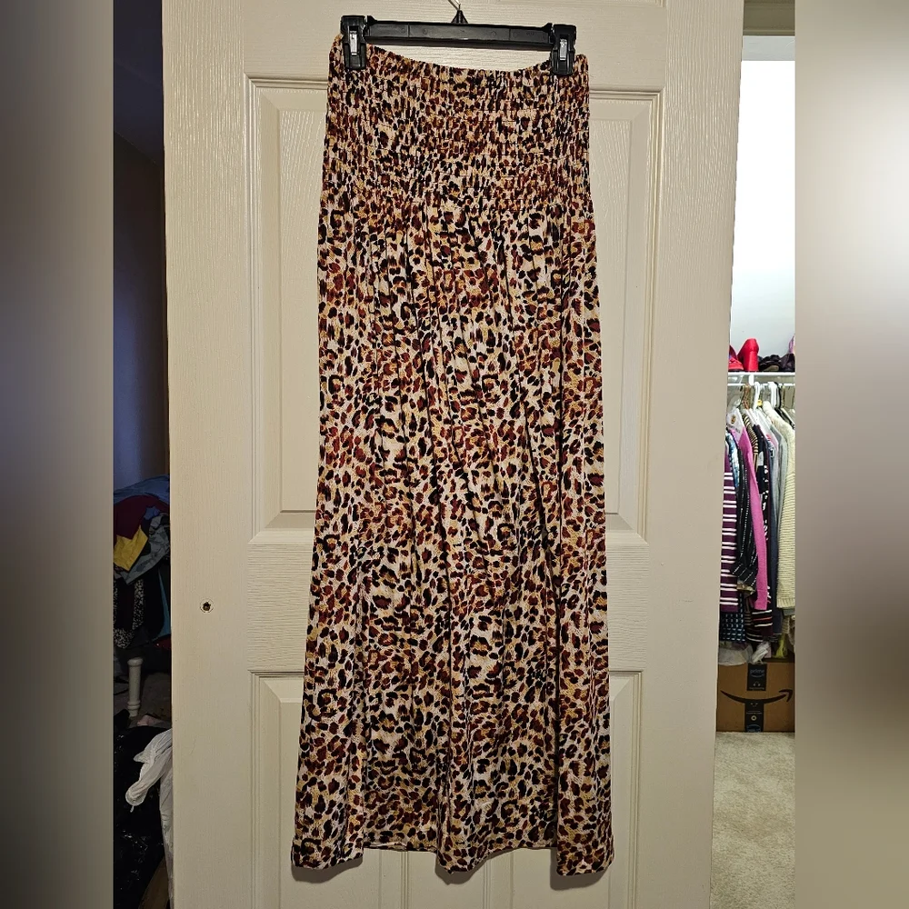 Isla Bonita Leopard Print Maxi Skirt One Size